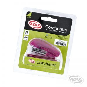 Corchetera Bolsillo rosada + Corchete ADIX