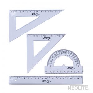 Set Geometría Transparente 20cm 4pzs NEOLITE