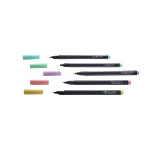 Marcador grip finepen 5 col pastel Faber-Castell