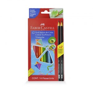 Ecolápiz triangular 12 colores + 2 grafitos Faber-Castell