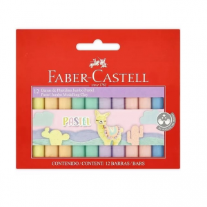 Plasticina jumbo 6 colores pastel (12 barras) FABER-CASTELL
